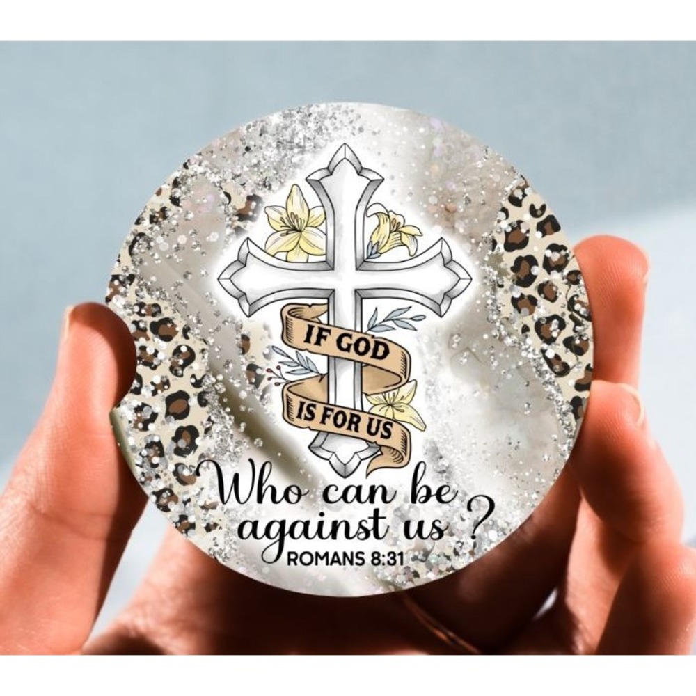 Set of 2 Car Coasters, If God Is For Us Car Coaster, Neoprene‎ Car Coaster